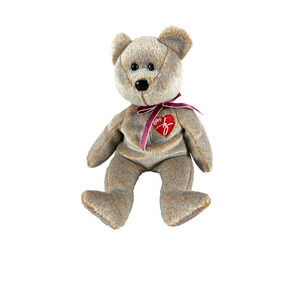 1999 Ty Signature Beanie Baby Bear Red Embroidered Heart Vintage